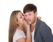 Young woman whispered something