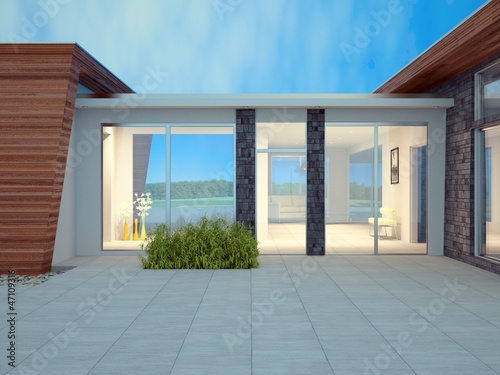 Illustration: Modern Building Front Modern Building Front