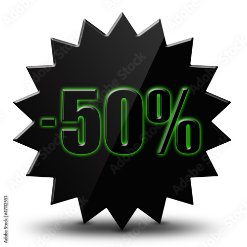 Illustration: Icône soldes " - 50% " Icône soldes " - 50% "