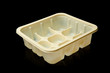 plastic container isolated on black