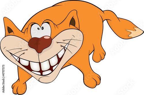 Vector: Cat and a smile. Cartoon Cat and a smile. Cartoon