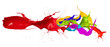  Colored paint splashes isolated on white background