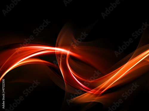 Illustration: Abstract red fractal waves Abstract red fractal waves