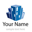 Logo property developer, house and city # Vector
