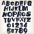Grunge letters and numbers vector