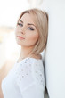 beautiful young and healthy women blonde with expressive eyes