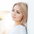 beautiful young and healthy women blonde with expressive eyes