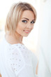 beautiful young and healthy women blonde with expressive eyes