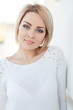 beautiful young and healthy women blonde with expressive eyes