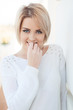 beautiful young and healthy women blonde with expressive eyes