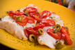 Foto: Fish with cherry tomatoes and olive. Fish with cherry tomatoes and olive.