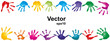 Vector conceptual human hand paint print frame