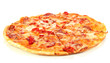 Tasty pepperoni pizza isolated on white