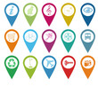 Set de iconos para marcadores en mapas