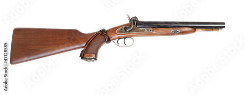 Photo: Vintage large-bore hunting gun. British colonial weapon. Vintage large-bore hunting gun. British colonial weapon.
