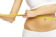 Woman in white panties with measure tape