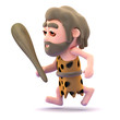 Caveman runs with club