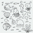 Notebook paper doodles