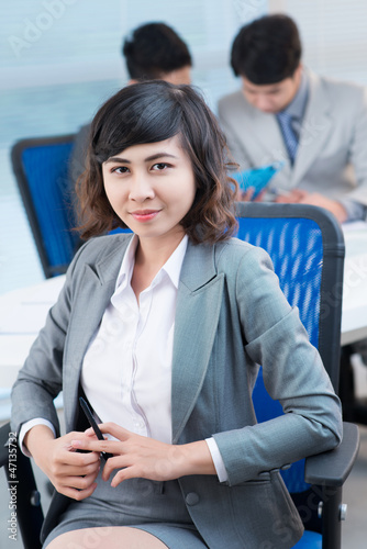 Photo: Young businesswoman in office Young businesswoman in office