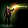Businessman with light shining