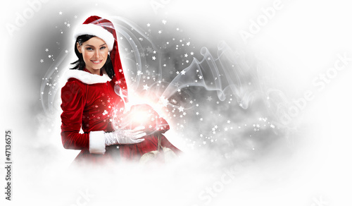 Photo: beautiful girl in santa costume beautiful girl in santa costume