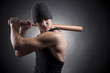 Young man swung the bat