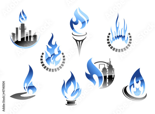 Vector: Gas and oil industry symbols Gas and oil industry symbols
