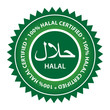 100% Halal certified product label.