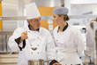 Student and teacher discussing the soup