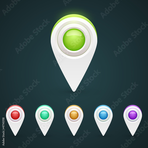Vector: GPS Color Map Icons GPS Color Map Icons