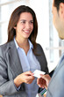 Business people exchanging business card