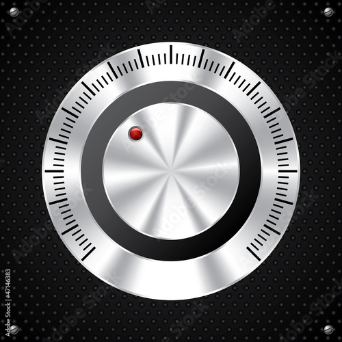 Vector: Volume knob design with red LED Volume knob design with red LED