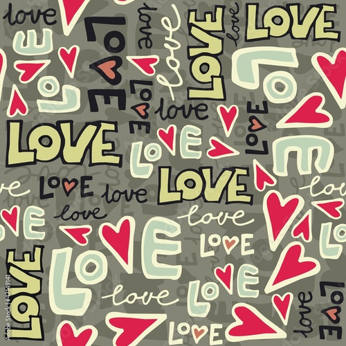 Vector: graffiti love deseń w serca na ciemnym tle graffiti love deseń w serca na ciemnym tle