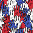 Democracy voting hands up pattern