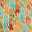 Diversity hands up seamless pattern