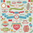 Christmas set - ribbons, labels and other decorative elements.