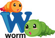 Vector: Animal alphabet letter - W Animal alphabet letter - W