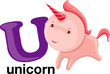 Vector: Animal alphabet letter - U Animal alphabet letter - U
