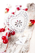 Christmas decorations with a heart in a vintage style