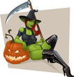 Vector: sexy witch with pumpkin sexy witch with pumpkin