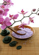 Foto: spa composition of bath salt, stones and orchid spa composition of bath salt, stones and orchid