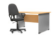 Office desk and chair.