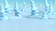 Rabbits pulling Christmas gifts.