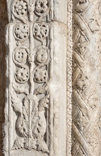 Photo: Closeup of Marble Decoration - XII Century Verona Italy Closeup of Marble Decoration - XII Century Verona Italy