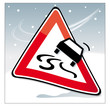 Achtung Schleudergefahr, Verkehrsschild