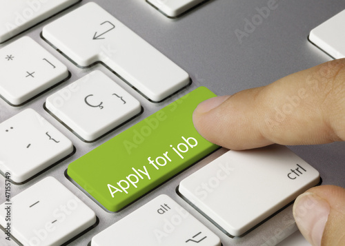 Photo: Apply for job keyboard key. Finger Apply for job keyboard key. Finger