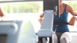 Women training together on rowing machines
