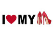 love my red shoes, vector