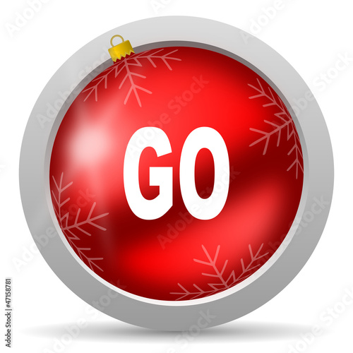 Illustration: go red glossy christmas icon on white background go red glossy christmas icon on white background