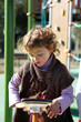 Young girl playing in a playground